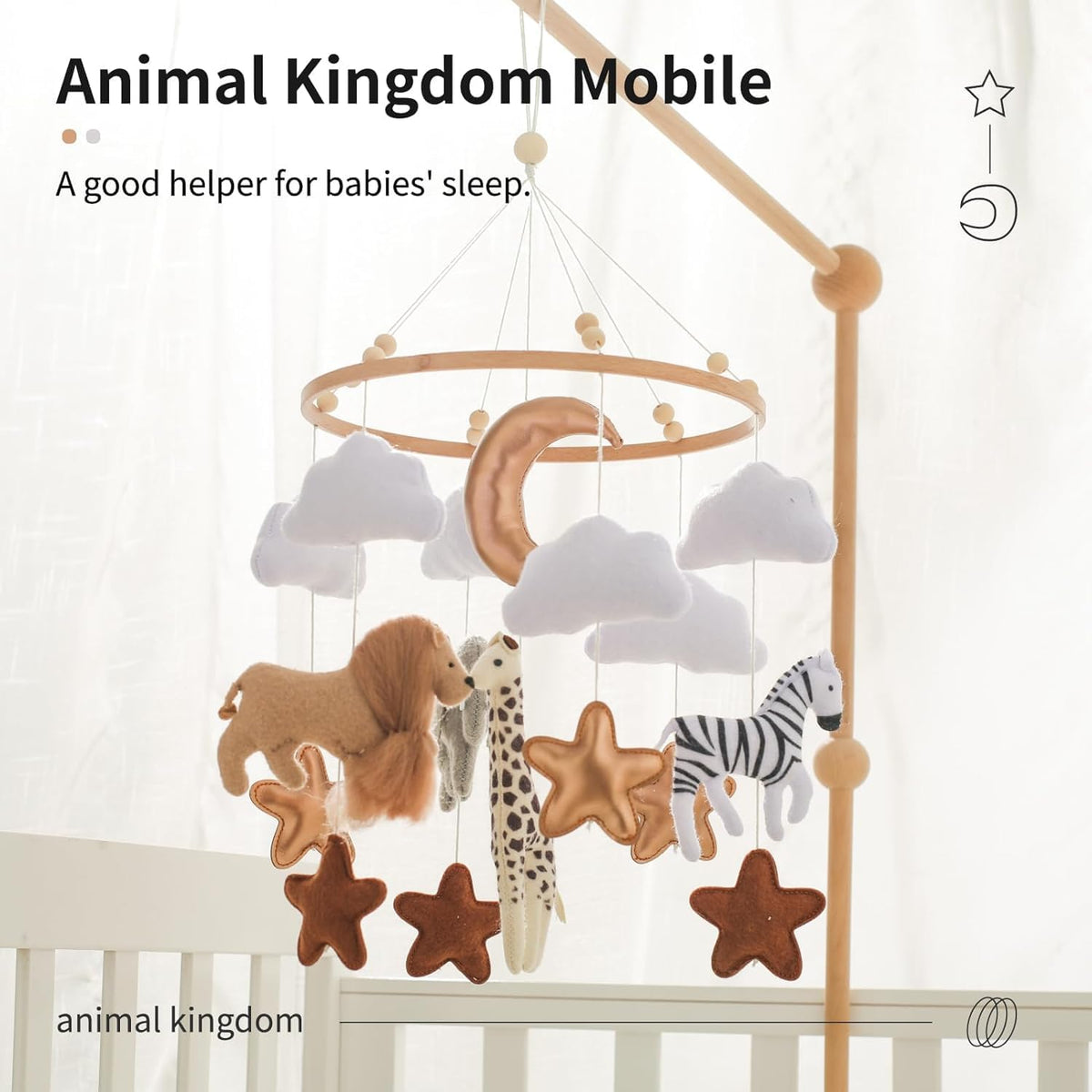 Baby Mobile for Crib, Baby Crib Mobile for Boys Girls, Baby Mobile for Bassinet, Boho Nursery