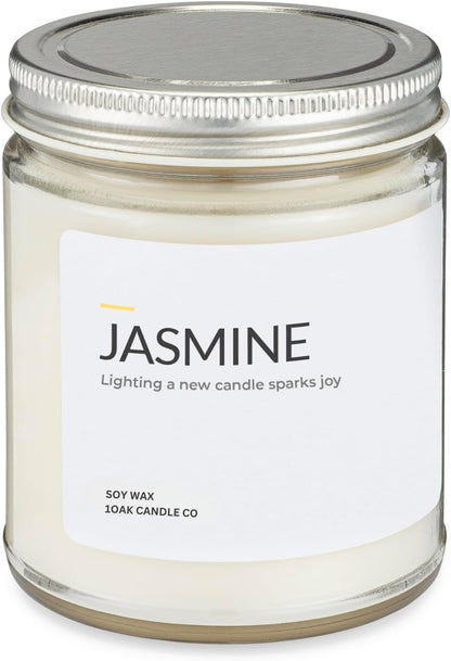 1OAK Jasmine Candle - Soy Wax Scented Candles (Jasmine) - Soy Candles for Home Scented - Long