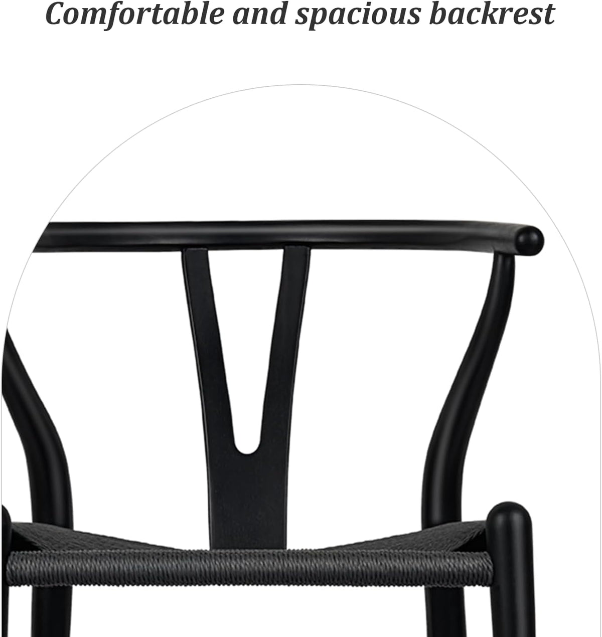 Wishbone Chair Natural Solid Wood Dining Chair/Hans Vegner Y Chair Rattan and Wood Accent Armrest