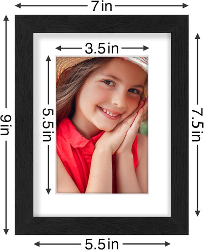 Vittanly 6x8 Picture Frames Set of 9, Shatter Resistant Plexiglass, Display 4x6 Pictures with Mat