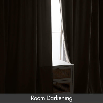 MIULEE Taupe Velvet Curtains Thermal Insulated Blackout Curtain Drapes for Bedroom Living Room