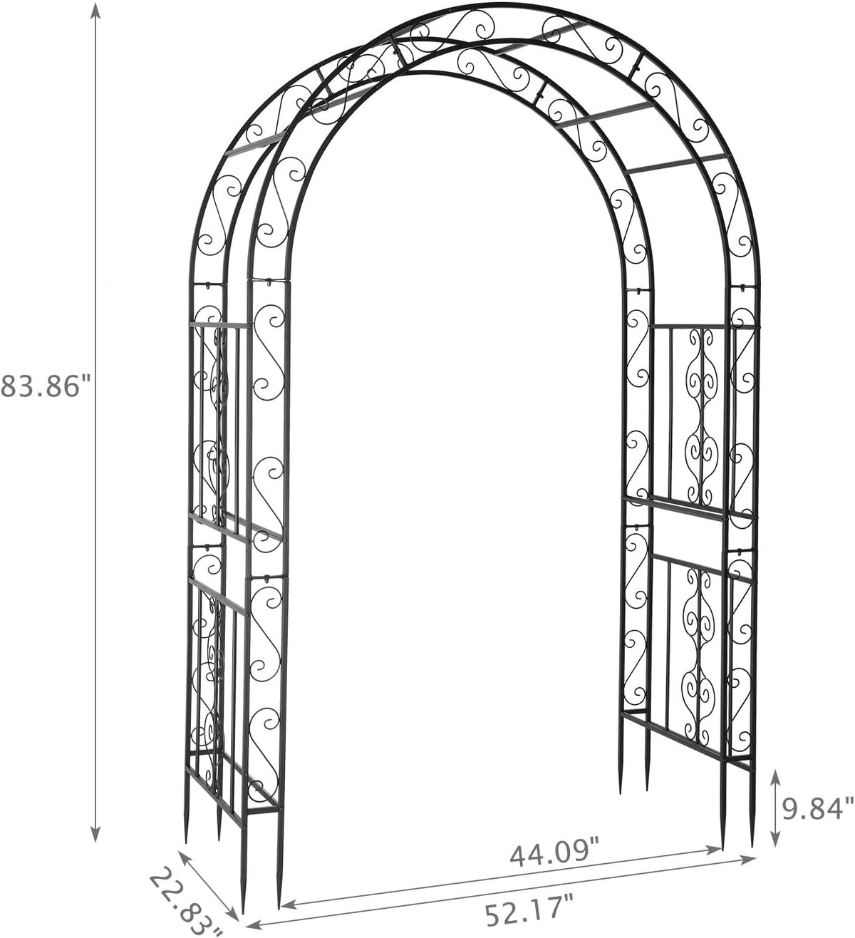 VINGLI Garden Arbor, Arch Archway for Wedding Ceremony Party, Steel Garden Trellis for Plant