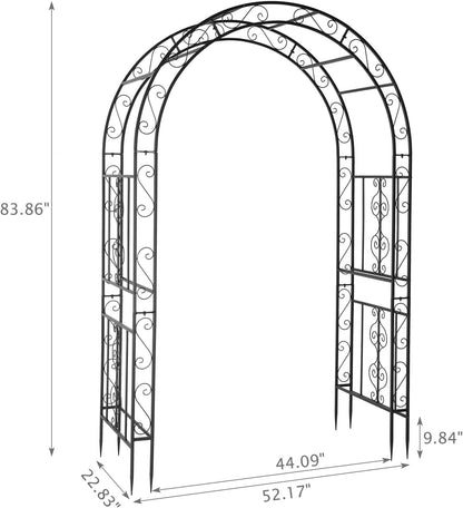 VINGLI Garden Arbor, Arch Archway for Wedding Ceremony Party, Steel Garden Trellis for Plant
