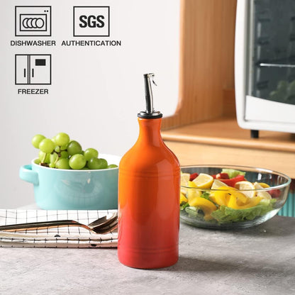 Sweejar Ceramic Olive Oil Dispenser Bottle, Opaque Oil Cruet Protects Oil to Reduce Oxidation
