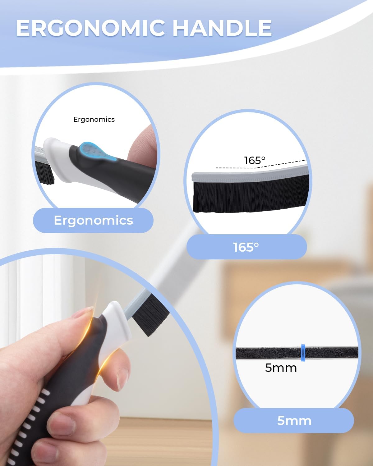 Crevice Cleaning Brushes, Scrub Brush for Hard to Reach Small Space, Home Essentials, Cleaning