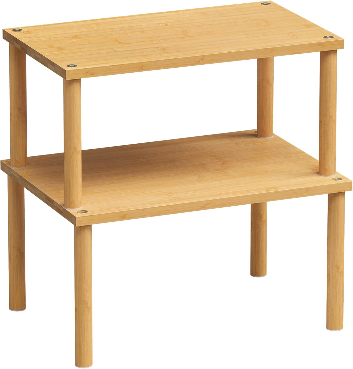 Cabinet Organizer Shelf(Set of 2),Kitchen Counter Shelves,Bamboo Stackable Expandable Spice Rack