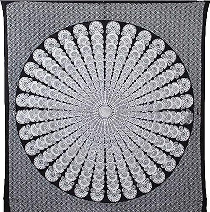 Bless International Handmade Indian hippie Bohemian Psychedelic Peacock Mandala Wall hanging