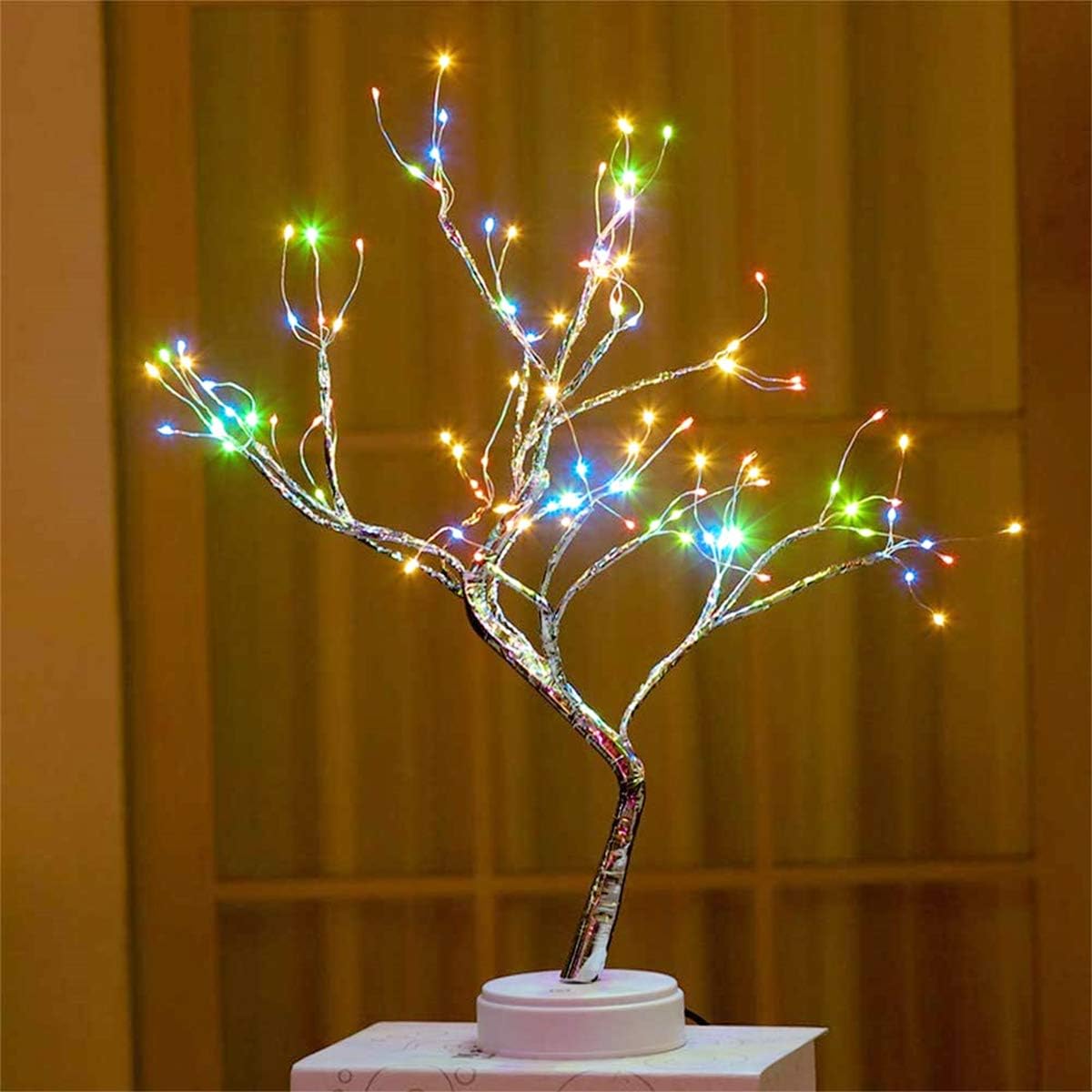 20" 108 LED Tabletop Bonsai Tree Light, Sparkly Fairy Spirit Tree Lights, Battery/USB Operated, DIY