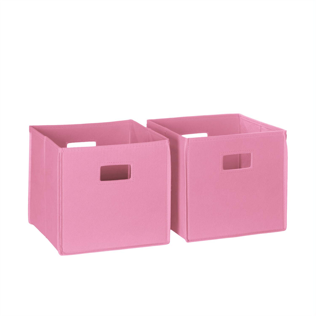 RiverRidge Folding Storage Bins - 2-pack of 10in Tall Pink Cubes