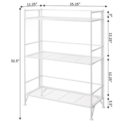 Convenience Concepts Xtra Storage Shelves - 3-Tier Wide Folding Metal Storage Shelves, Closet