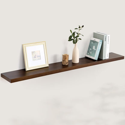 Floating Shelves 55 Inches Long - 8 Inch Deep Rustic Solid Pine Wood for Storage - Farmhouse Wall