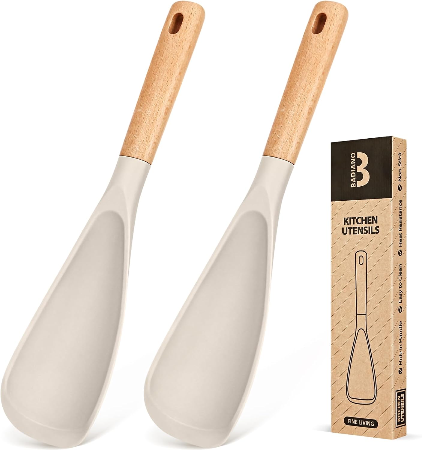 Cooking Spoon for Nonstick Cookwares, Great for Cooking and Serving Sturdy BPA-Free Matte Silicone