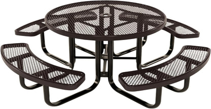 Coated Outdoor Furniture Heavy-Duty Portable Outdoor Kids Table with Umbrella Hole, Expanded Metal