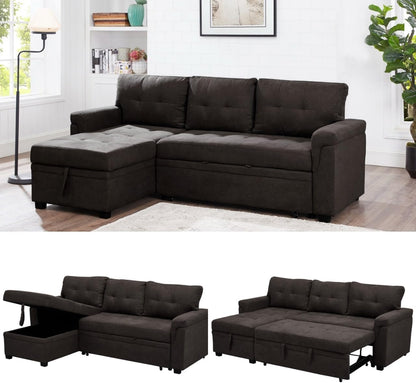 Naomi Home Transform Any Space: Sleeper Sectional Sofa with Convertible Sofa Bed & Inviting Chaise.
