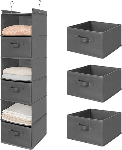 MAX Houser 6 Tier Shelf Hanging Closet Organizer, Closet Hanging Shelf with 2 Sturdy Hooks for