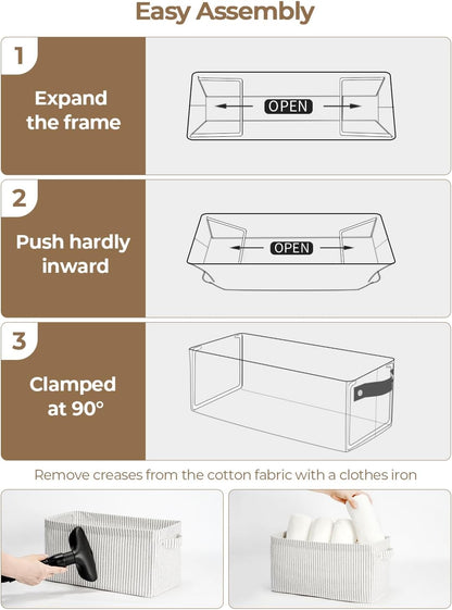 StorageWorks Narrow Storage Bins, Small Basket for Closet and Shelves, Rectangular Fabric Organizer