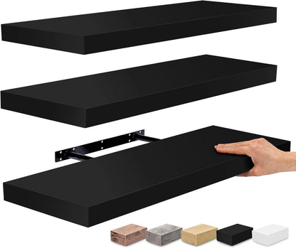 Sorbus Floating Shelves for Wall - 24" Bathroom Shelves, Wall Decor for Bedroom, Kitchen, Living