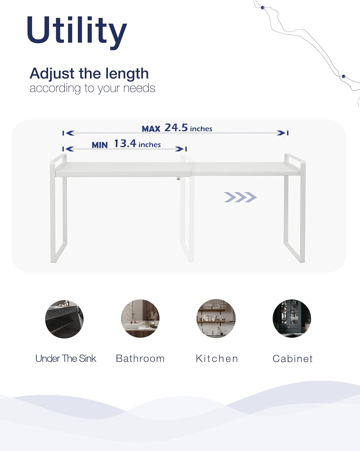 Nxconsu Expandable Cabinet Shelf Organizer Riser for Kitchen Pantry Cupboard Under Sink Countertop
