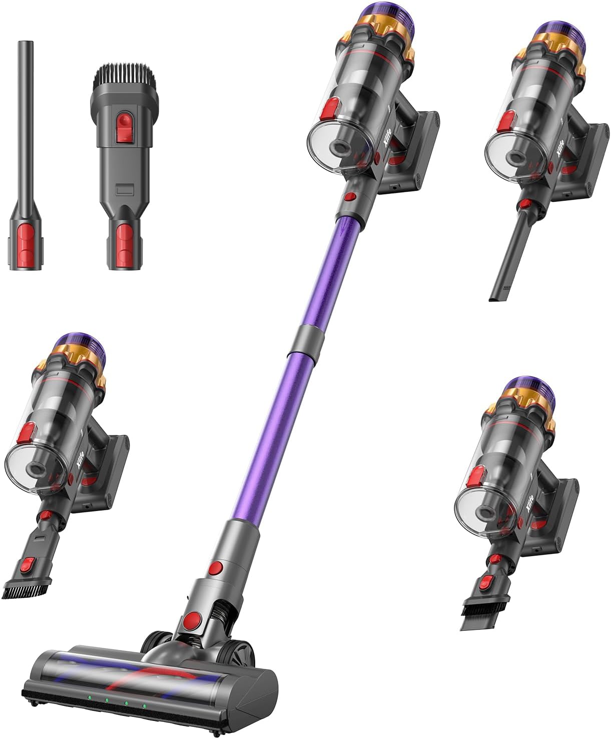 Xlife 550W Cordless Vacuum Cleaner 48KPa Powerful Suction, Long Runtime, Green Light Dust