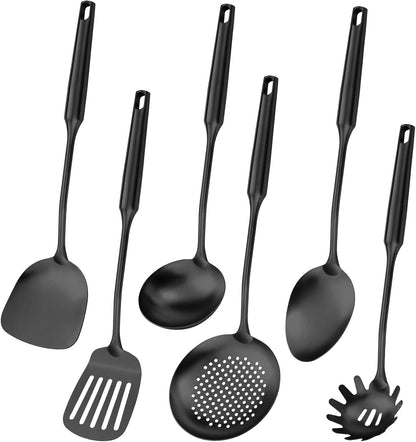 304 Stainless Steel Cooking Utensil,Kitchen Kitchen Utensil with Spatula, Solid Spoon, Ladle