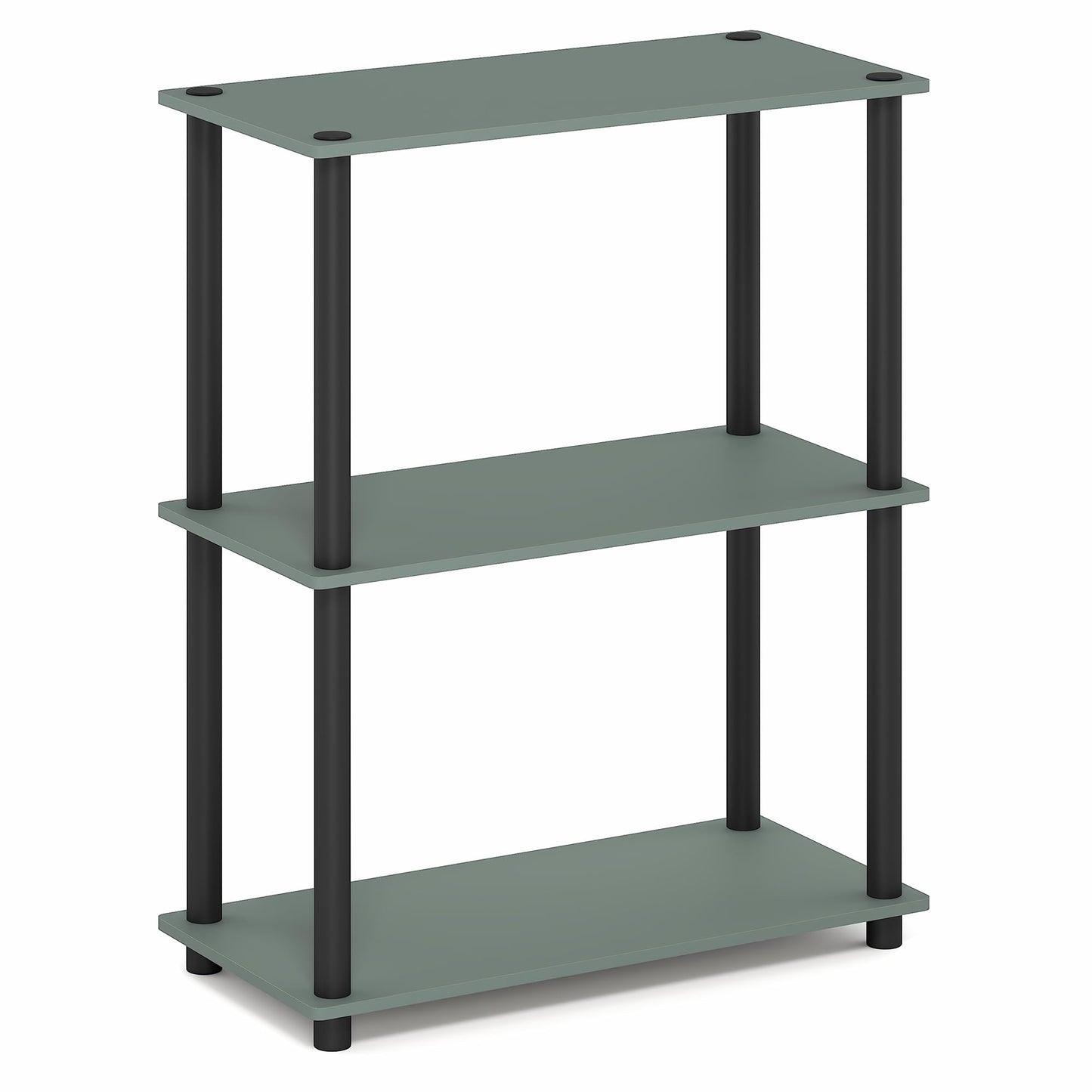 Furinno Turn-N-Tube Storage Shelves, 3-Tier Book Shelf, Corner Shelf, Toolless Open Shelves, for