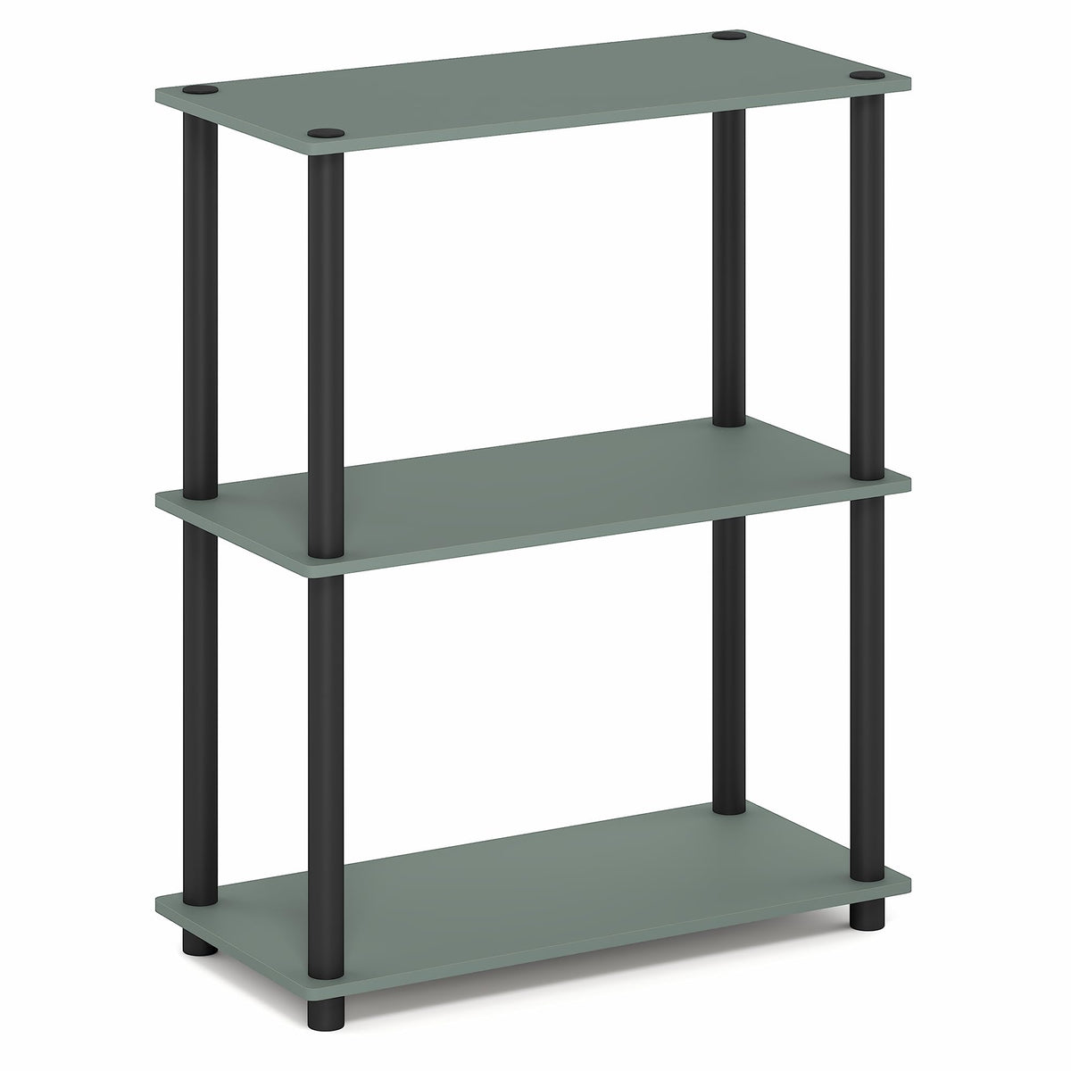 Furinno Turn-N-Tube Storage Shelves, 3-Tier Book Shelf, Corner Shelf, Toolless Open Shelves, for