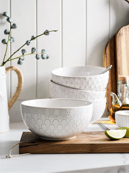 LE TAUCI Large Soup Bowl 42 OZ, Ceramic Kitchen Bowl Set for Soup, Pho, Chip, Pasta, Fruits, Salad