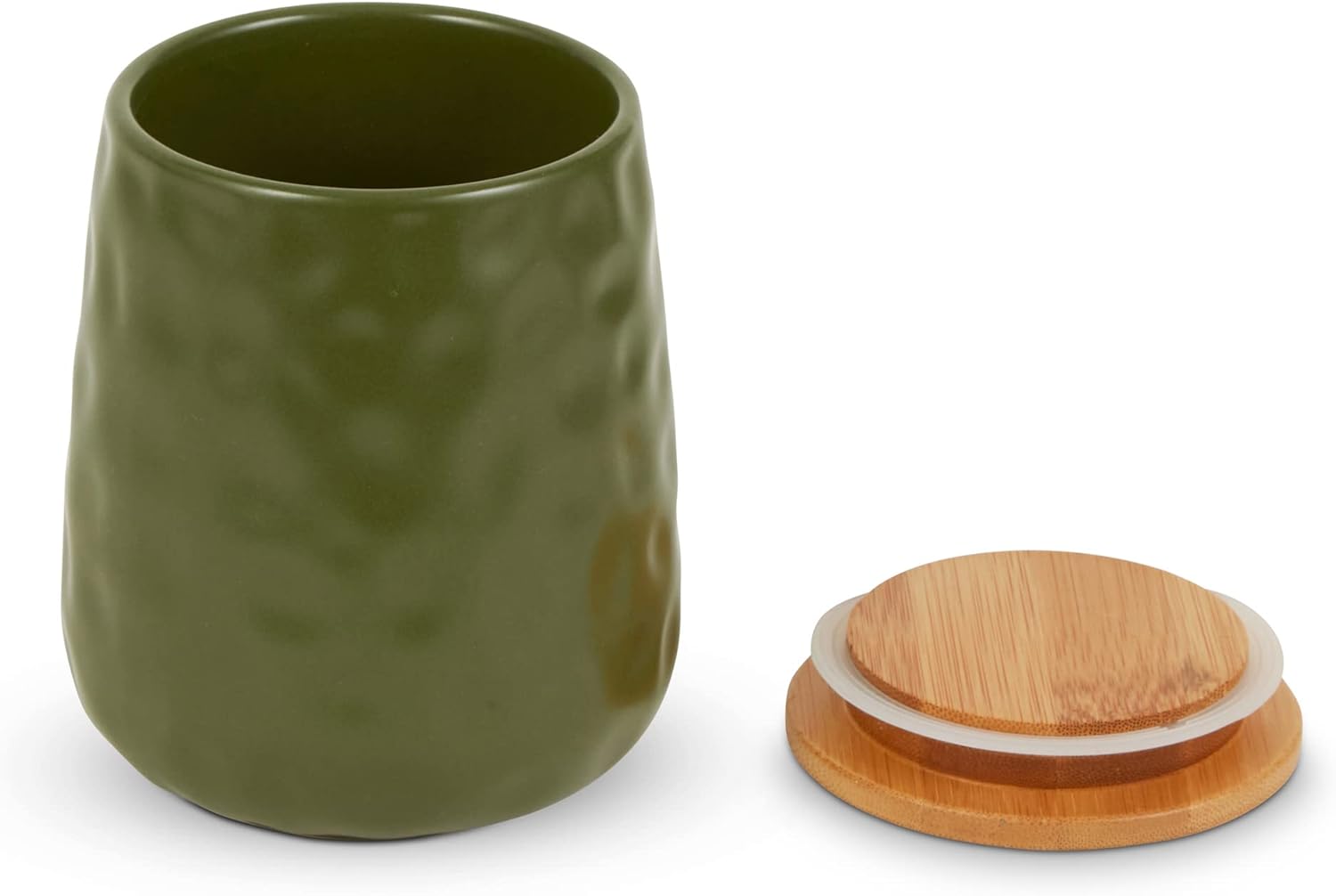 DII Kitchen Accessories Collection, Textured Matte Ceramic Canister Set, Sage, Dimple, 2 Piece