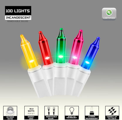 100LIGHTS Multi Easter Mini String Lights，Connectors Christmas Decorative Lights 19.6 UL Certified