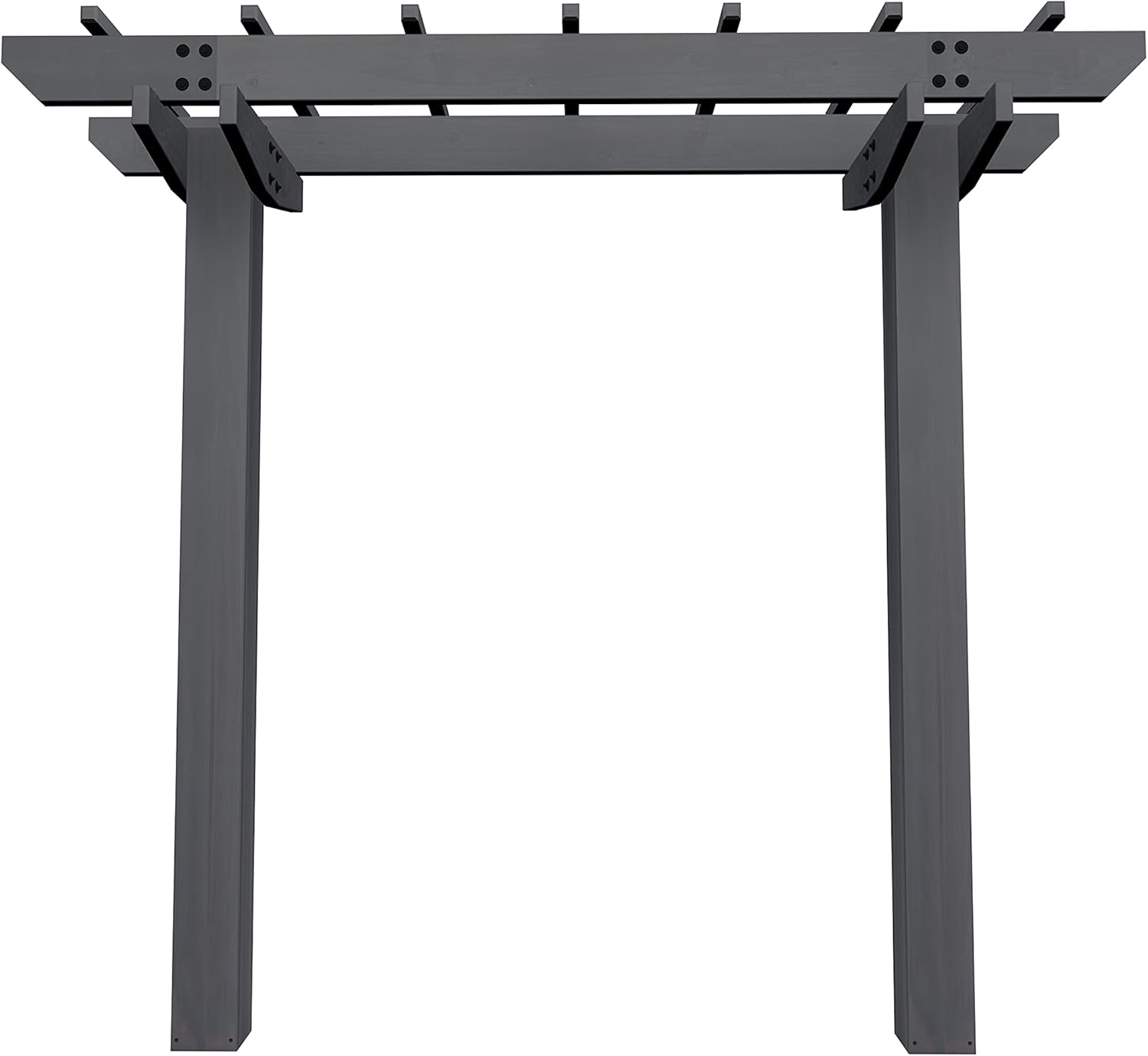 Vita Charcoal Gray Wildwood Cedar Arbor – 72" W x 90" H, Garden Arch for Climbing Plants, Wedding