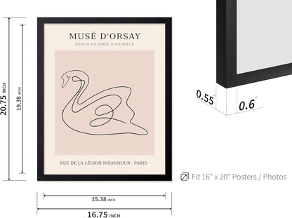 Poster Master Vintage Poster - Retro One Line Swan Drawing Print - Swan Art - Bird Art - Minimal