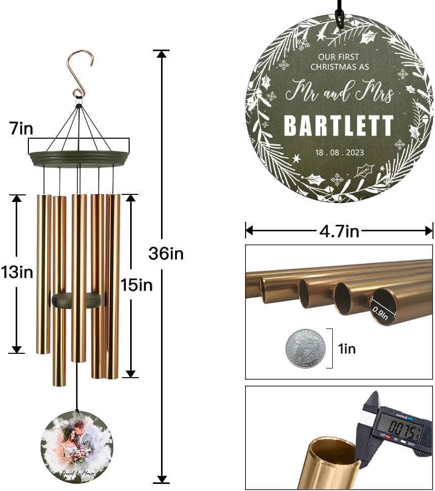 ASTARIN Personalized 20th 50th Anniversary Wind Chime, Happy Anniversary Wedding Valentine's Day