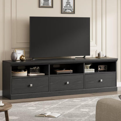IDEALHOUSE 70in TV Stand for TVs up to 80", Mid Century Modern Entertainment Center with Storage