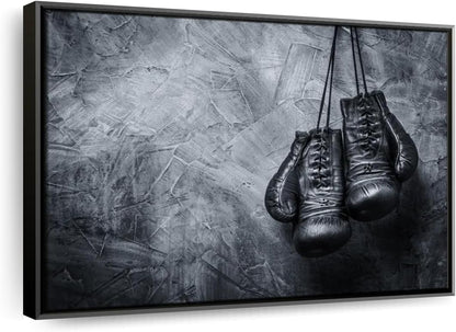 ElephantStock Boxing Gloves Wall Art - Horizontal Framed Canvas - 1-Piece Living Room Wall Decor