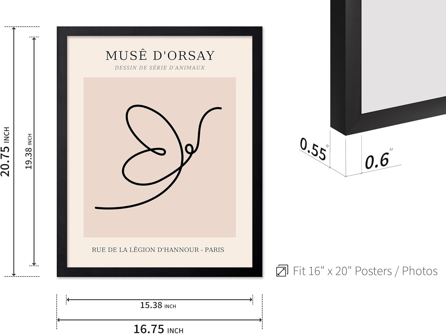 Poster Master Vintage Poster - Retro One Line Butterfly Drawing Print - Butterfly Line Art