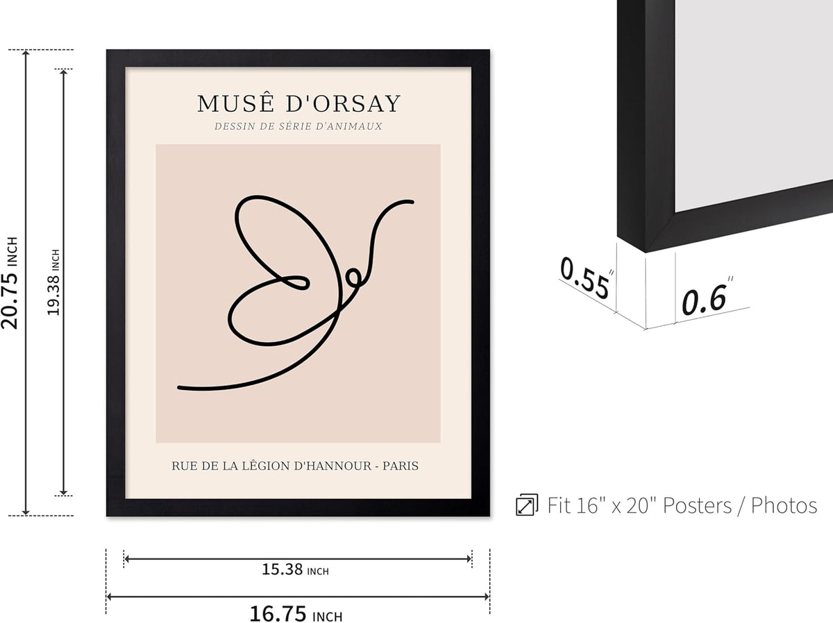 Poster Master Vintage Poster - Retro One Line Butterfly Drawing Print - Butterfly Line Art