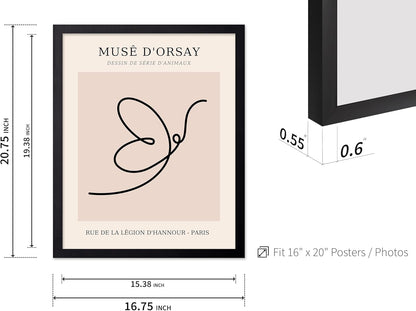 Poster Master Vintage Poster - Retro One Line Butterfly Drawing Print - Butterfly Line Art