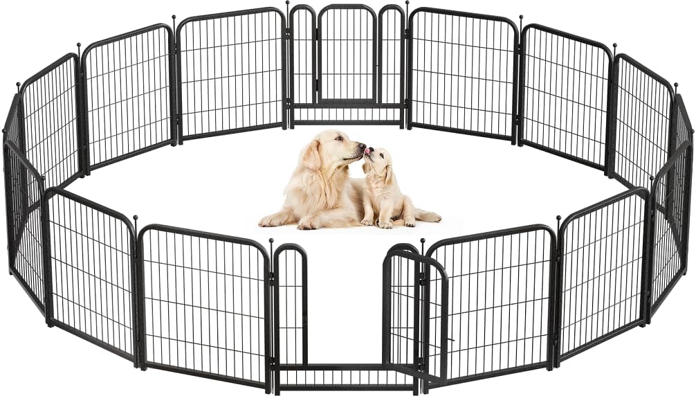 Dog Playpen 8/16 Panels 32" Height Heavy Duty Dog Fence Puppy Pen for Large Medium Small Dogs