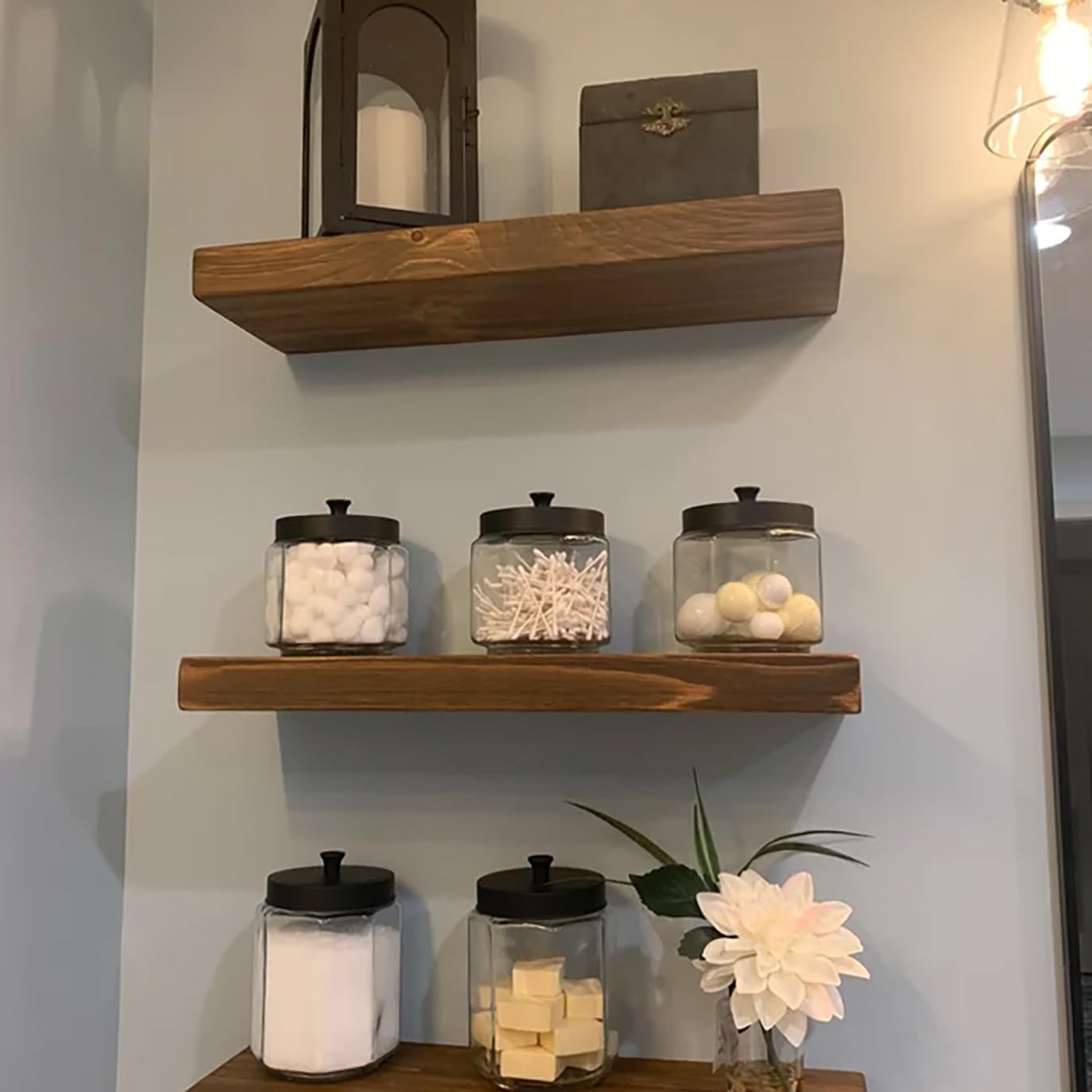joelsantiques - 18 Inch Wooden Floating Shelves for Wall - 18x8x2 in - Made of Natural Wood - Heavy