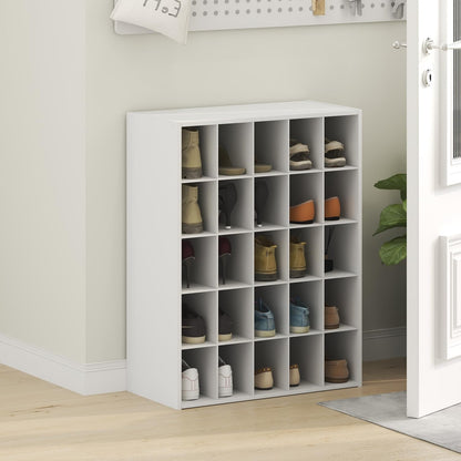 Furinno FANO 25-Cube Shoe Rack, Stackable Shoe Organizer, White