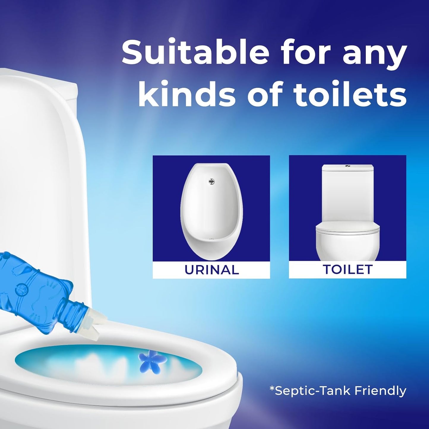 Toilet Gel Stamp - 8 Packs Toilet Bowl Cleaner Gel with Automatic Click, Freshener for Toilet