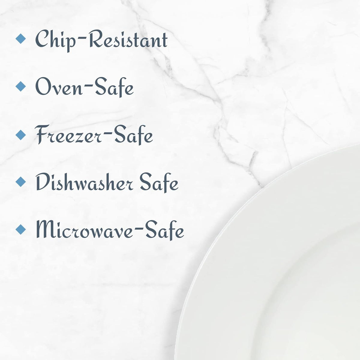 Mikasa Delray 40-Piece White Dinnerware Set, Service for 8, Durable Porcelain Plates, Bowls, and