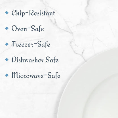 Mikasa Delray 40-Piece White Dinnerware Set, Service for 8, Durable Porcelain Plates, Bowls, and