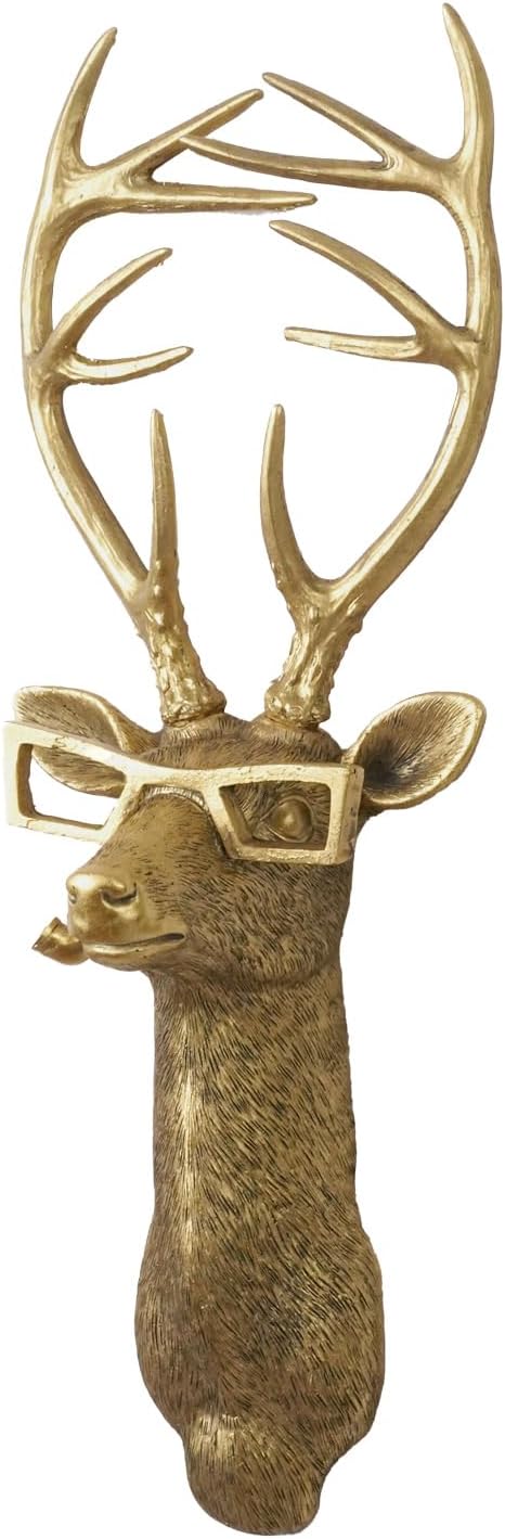 Animal Heads Wall Decor, Faux Deer Head Mount, Animal Sculptures Wall Decor, Resin Animal Head Wall