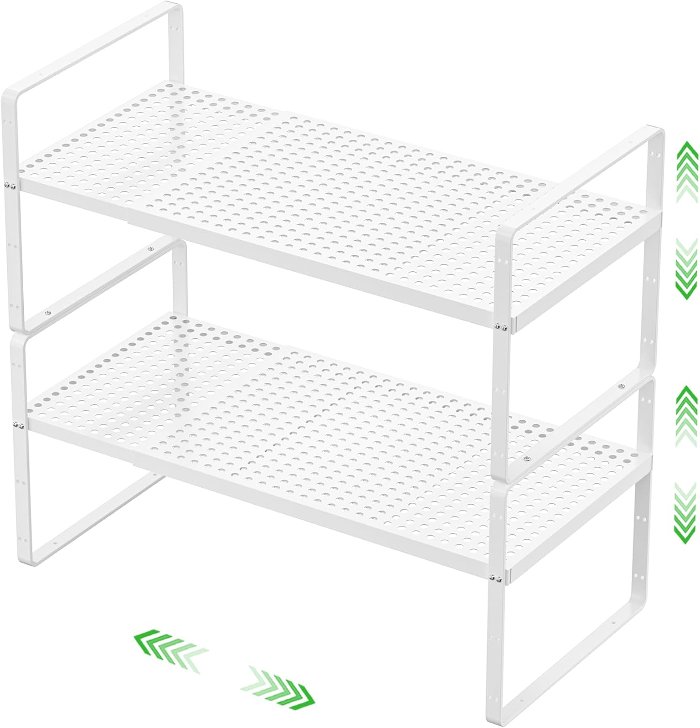 Expandable Cabinet Storage Shelf Stackable Organizer Rack for Kitchen Bathroom Pantry Spice