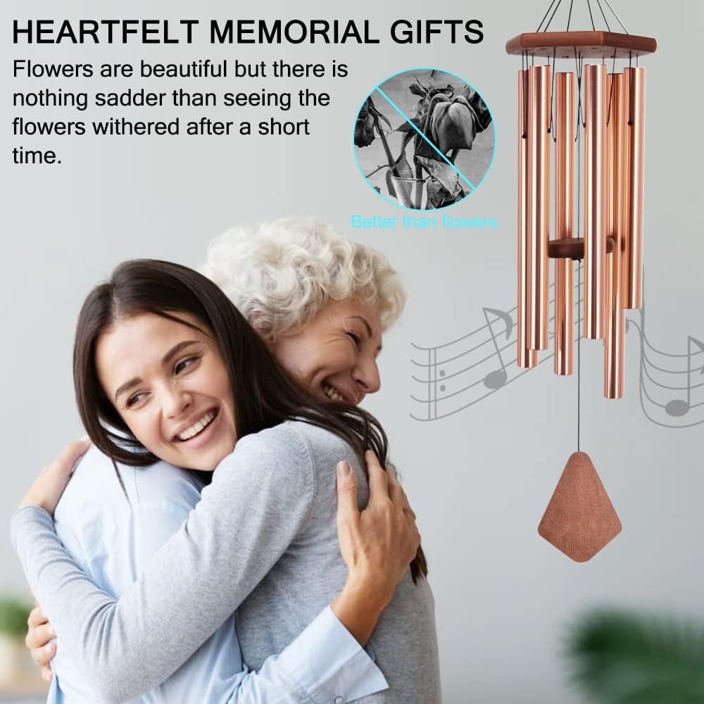 Wind Chimes Outdoor Large Deep Tone, 44 Inch Sympathy Wind Chime Outdoor, Memorial Wind-Chime with