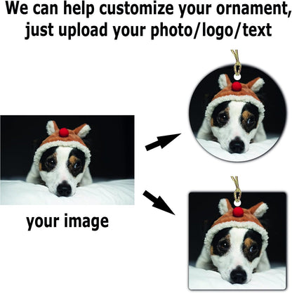 Personalized Christmas Ornament, Add Photo Text or Art Design and Make Your own Customized