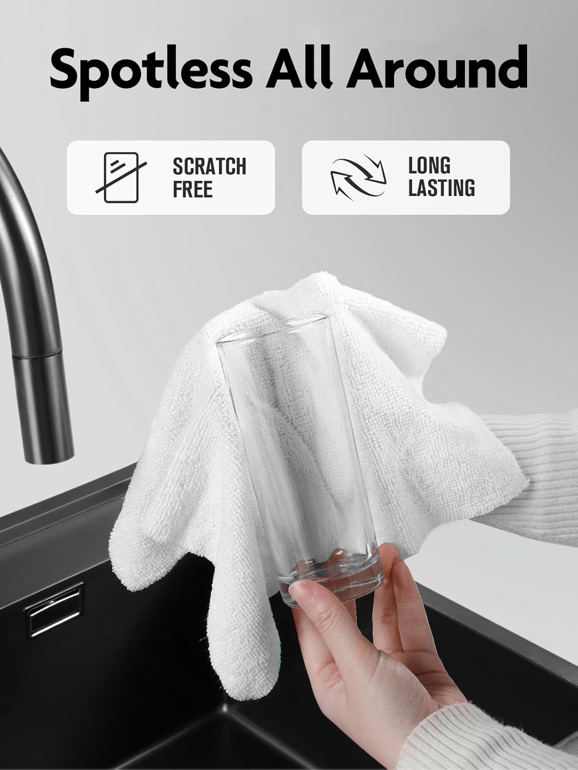 Fantasticlean Microfiber Cleaning Cloth Roll -60 Pack, Tear Away Microfiber Towels, 12" x 12"