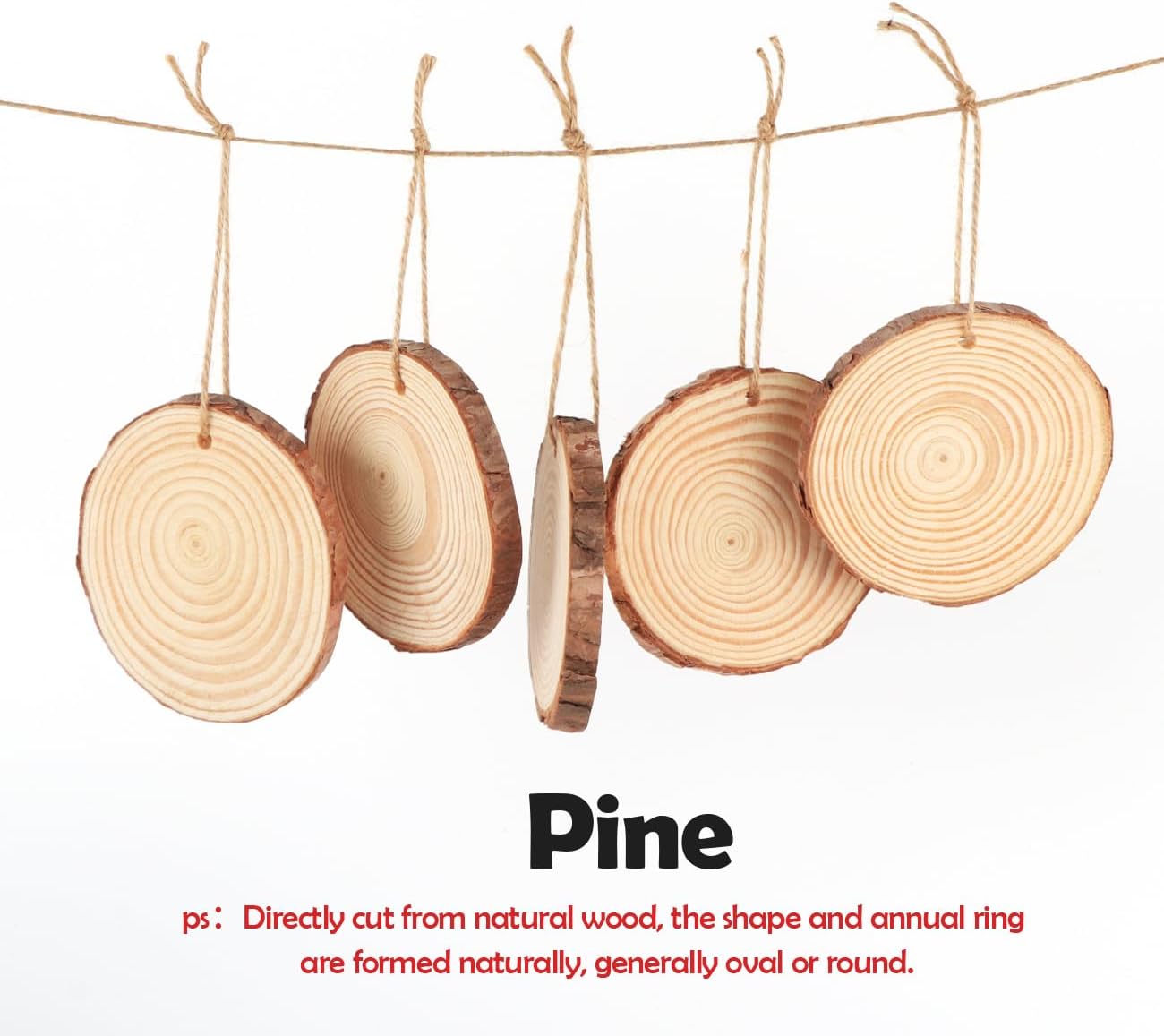 30 Pcs Wooden Discs for Crafts，3.1''-3.5'' Wood Circles for Crafts, Wood Slices for Painting DIY