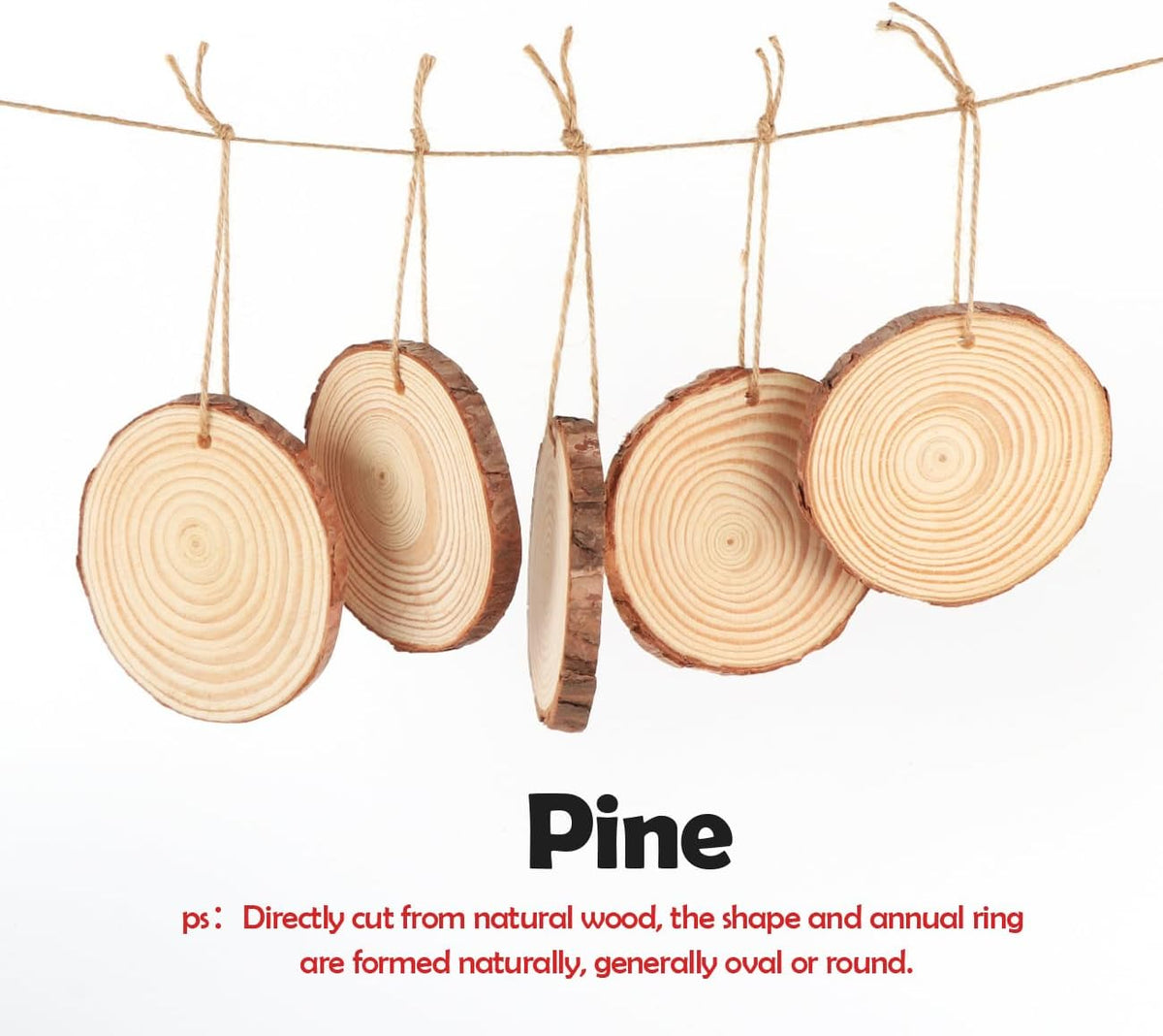30 Pcs Wooden Discs for Crafts，3.1''-3.5'' Wood Circles for Crafts, Wood Slices for Painting DIY